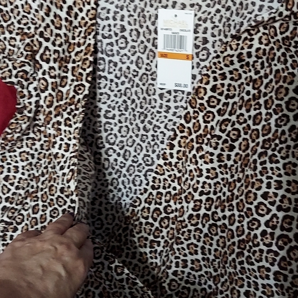 MICHAEL Kors Animal Print Mock Wrap Blouse Size S - Picture 2 of 5